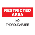 image of Brady B-120 Fiberglass Reinforced Polyester Rectangle White Restricted Area Sign - 14 in Width x 10 in Height - 71335