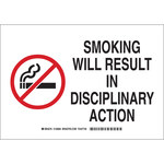 image of Brady B-555 Aluminum Rectangle White No Smoking Sign - 14 in Width x 10 in Height - 128085