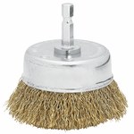 image of Vermont American Brass-coated Steel Cup Brush - 3 in Diameter - 67830