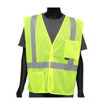 West Chester Viz-Up 47205 Lime Green Large Polyester Mesh High-Visibility Vest - 2 Pockets - 662909-50503