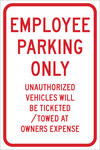 image of Brady B-959 Aluminum Rectangle White Parking Restriction, Permission & Information Sign - Reflective - 115463
