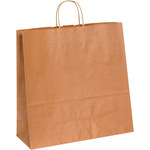 image of Kraft Shopping Bags - 6 in x 16 in x 15.75 in - SHP-3906