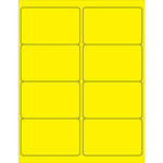 image of Tape Logic LL179YE Rectangle Laser Labels - 2 1/2 in x 4 in - Permanent Acrylic - Fluorescent Yellow - 14993