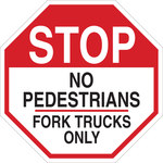 image of Brady B-555 Aluminum Octagon White Truck & Forklift Warehouse Traffic Sign - 18 in Width x 18 in Height - 124518