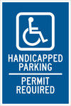 image of Brady B-959 Aluminum Rectangle Blue Disabled Parking & Building Access Sign - 12 in Width x 18 in Height - 91360