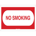 image of Brady B-401 High Impact Polystyrene Rectangle White No Smoking Sign - 10 in Width x 7 in Height - 25114