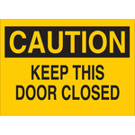 image of Brady B-120 Fiberglass Reinforced Polyester Rectangle Yellow Door Sign - 14 in Width x 10 in Height - 71106