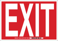 image of Brady B-555 Aluminum Rectangle Red Exit Sign - 10 in Width x 7 in Height - 41052