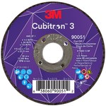 image of 3M Cubitron 3 Cut-Off Wheel 90051 - Type 1 (Straight) - 4 1/2 in - Precision Shaped Ceramic Aluminum Oxide - 60+