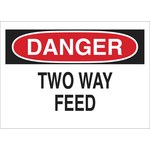 image of Brady B-302 Polyester Rectangle White Stop Signs, Traffic Control Signs & Banners Sign - 10 in Width x 7 in Height - Laminated - 88189