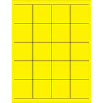image of Tape Logic LL172YE Rectangle Laser Labels - 2 in x 2 in - Permanent Acrylic - Fluorescent Yellow - 14684