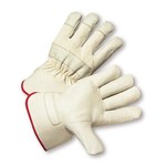 West Chester 5000 White Large Grain Cowhide Leather Work Gloves - Wing Thumb - 10 in Length - 5000/L