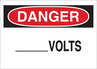 image of Brady B-401 Polystyrene Rectangle White Electrical Safety Sign - 10 in Width x 7 in Height - 25564
