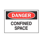 image of Brady B-302 Polyester Rectangle White Confined Space Sign - 10 in Width x 7 in Height - Laminated - 95018