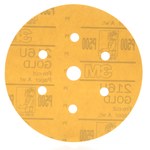 image of 3M Hookit Coated Aluminum Oxide Yellow Hook & Loop Disc - Paper Backing - A Weight - P500 Grit - Extra Fine - 6 in Diameter - 01072
