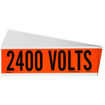 image of Brady 152322 Black on Orange Rectangle Vinyl Cloth Conduit & Voltage Label - 9 in Width - 2.25 in Height - B-498