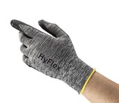 image of Ansell Hyflex 11-801 Black/Gray 9 Nylon Work Gloves - Nitrile Foam Palm Only Coating - 205675