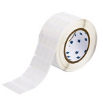 image of Brady THT-113-427-5 Die-Cut Printer Label Roll - 0.5 in x 1 in - Vinyl - Clear / White - B-427 - 62330
