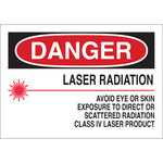 image of Brady B-302 Polyester Rectangle White Laser Hazard Sign - 10 in Width x 7 in Height - Laminated - 88709
