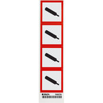 image of Brady 118835 Hazardous Material Label - 2 in x 2 in - Vinyl - Black / Red on White - B-7569 - 66039