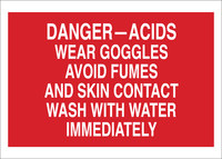image of Brady B-302 Polyester Rectangle Red Chemical Warning Sign - 10 in Width x 7 in Height - Laminated - 85562