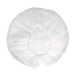 image of Ansell 67-221 White Universal Polyethylene Bouffant Cap - 21 in Stretched Diameter - 076490-50513