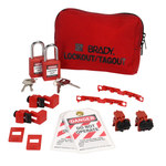 image of Brady 99302 Black on Red Nylon Lockout/Tagout Kit - 2 in Depth - 4.75 in Height - 754476-99302