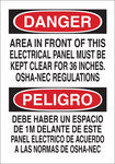 image of Brady B-555 Aluminum Rectangle White Electrical Safety Sign - 10 in Width x 14 in Height - Language English / Spanish - 38172