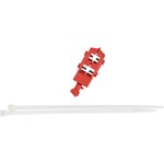image of Brady TAGLOCK Red Nylon Circuit Breaker Lockout Device 148689 - Snap-On - 1 breaker slots - 1.006 in Width - 1.272 in Height - 754473-58198