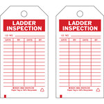 image of Brady 86665 Red on White Cardstock Ladder Tag - 3 in Width - 5 3/4 in Height - B-853