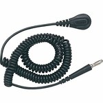 Desco Wrist Strap Single Conductor Coiled ESD Grounding Cord - 12 ft Length - 4 mm Snap - 09680