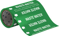 image of Brady 109865 Self-Adhesive Pipe Marker - Vinyl - White on Green - B-946 - 68102