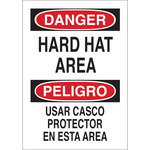 image of Brady B-120 Fiberglass Reinforced Polyester Rectangle White PPE Sign - 14 in Width x 20 in Height - Language English / Spanish - 39756