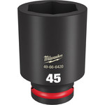 image of Milwaukee SHOCKWAVE Impact Duty 49-66-6420 6 Point 45 mm Deep Socket - Forged Steel - 3/4 in Drive - 2.56 in Length - 58389