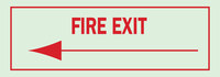 image of Brady Bradyglo B-324 Polyester Rectangle Green Fire Exit Sign - 10 in Width x 3.5 in Height - Glow in the Dark - 80233