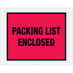 image of Red Packing List Enclosed Full Face Envelopes - 5.5 in x 7 in - 2 Mil Poly Thick - SHP-8208