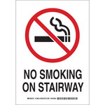 image of Brady B-555 Aluminum Rectangle White No Smoking Sign - 7 in Width x 10 in Height - 128010