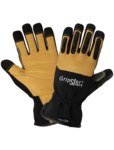 image of Global Glove Gripster Sport AC2008SC Gold/Black Large Goatskin Cut-Resistant Gloves - ANSI A9 palm, ANSI A7 bottom of fingers and thumb Cut Resistance - Leather Coating - AC2008SC-9(L)