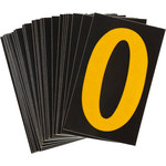 image of Bradylite 5000-0 Number Label - Yellow on Black - 1 3/4 in x 2 7/8 in - B-997 - 50000