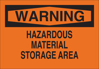 image of Brady B-555 Aluminum Rectangle Orange Hazardous Material Sign - 10 in Width x 7 in Height - 43315