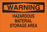 image of Brady B-401 Polystyrene Rectangle Orange Hazardous Material Sign - 10 in Width x 7 in Height - 25738