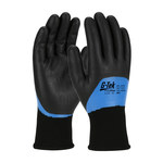 image of PIP G-Tek PolyKor 41-1417 Black/Blue Large Cold Condition Gloves - Nitrile Full Coverage Except Cuff Coating - 11 in Length - 41-1417/L