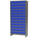 image of Akro-Mils ASC1879188 Fixed Shelving System - Steel - 13 Shelves - 48 Bins - ASC1879188 BLUE