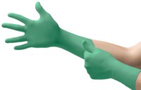 image of Ansell Microflex 93-360 Green XL Powder Free Disposable Gloves - Class 100 Rating - Textured Finish - 8 mil Thick - 829390