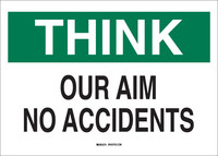 image of Brady B-555 Aluminum Rectangle White Safety Awareness Sign - 10 in Width x 7 in Height - 42912