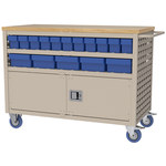 image of Akro-Mils MA4824PLD2 Louvered Shelf Cart - 800 lbs Capacity - Putty - Steel