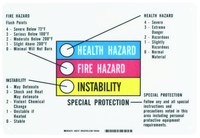 image of Brady B-120 Fiberglass Reinforced Polyester Rectangle White Chemical Warning Sign - 14 in Width x 10 in Height - 58727