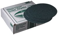 image of 3M Green Corps Green Corps Hookit Regalite 751U Coated Aluminum Oxide Green Hook & Loop Disc - Paper Backing - E Weight - 40 Grit - Coarse - 6 in Diameter - 00515