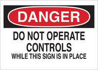 image of Brady B-401 Polystyrene Rectangle White Equipment Safety Sign - 10 in Width x 7 in Height - 22953