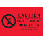 image of Tape Logic Red/Black Anti-Static Labels - 2 in Length - 3 in Wide - DL9150
